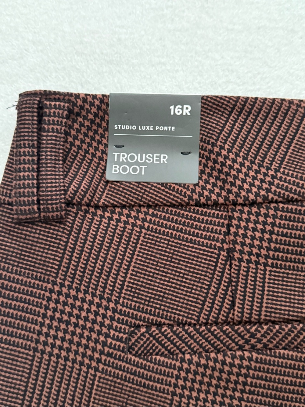 Torrid Studio Plaid Trouser Bootcut Dress Pants Brown Black Size 16R NWT Office - Picture 9 of 10